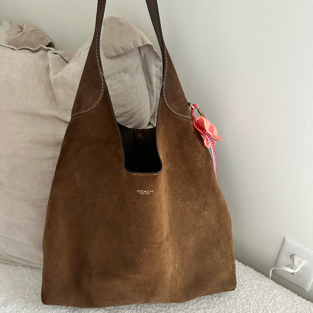 Coach Brown Suede Tote Bag